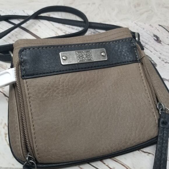 Faux Leather Dark Tan. Crossbody Bag. - Picture 4 of 11